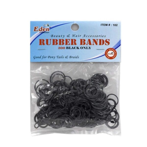 Eden Rubber band 300Black Only-300PC-3 SIZES
