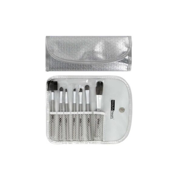 Beauty Treats 7Pc Brush Set in Pouch Metal
