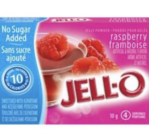 Jell-o aux fraise arôme artificiel et naturel