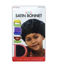 Bonnet en satin pour enfants (Noir) Donna