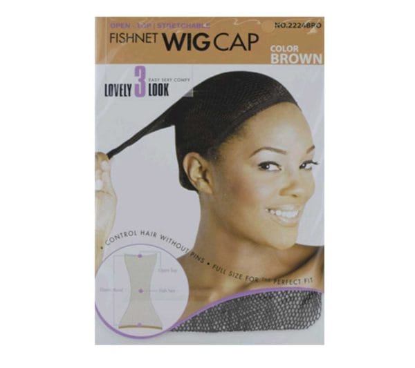 Bonnet en résille pour perruque (Marron)