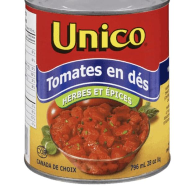 Tomate en Dés herbes et épices 796 ml