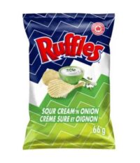 Ruffles crème sure et oignon chips 66g