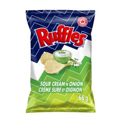 Ruffles crème sure et oignon chips 66g